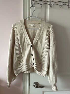 H&M cropped cable knit cardigan